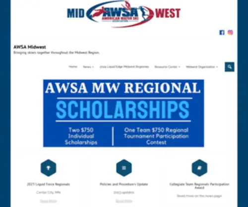 Awsamidwest.org(Bringing skiers together throughout the Midwest Region) Screenshot