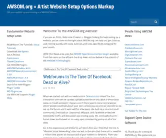 Awsom.org(= Artist Website Setup Options Markup) Screenshot