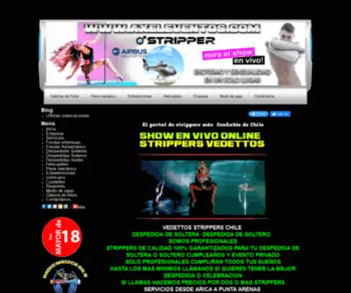 Axeleventos.com(Inicio vedettos chile strippers chile telefonodespedidas de solteras despedidas de solteros) Screenshot