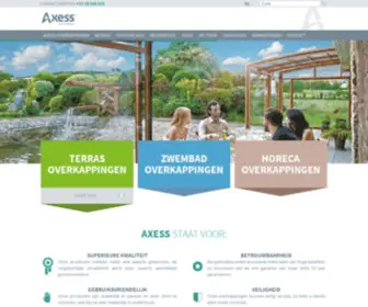 Axess-Europe.com(Zwembadoverkappingen & Terrasoverkappingen) Screenshot