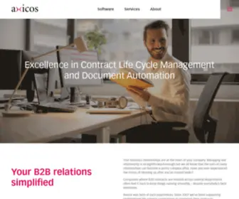 Axicos.com(Axicos clean and intuitive software manages millions of documents and) Screenshot