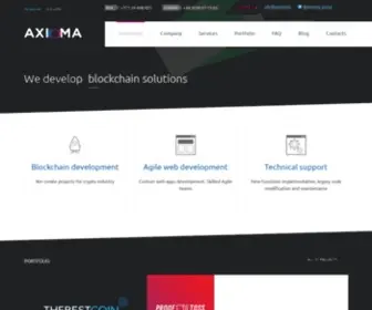 Axiomadev.com(Blockchain projects development of any complexity) Screenshot