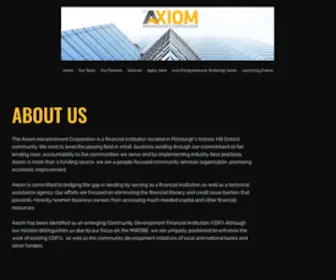 Axiompgh.com(Axiom Advancement Corporation) Screenshot