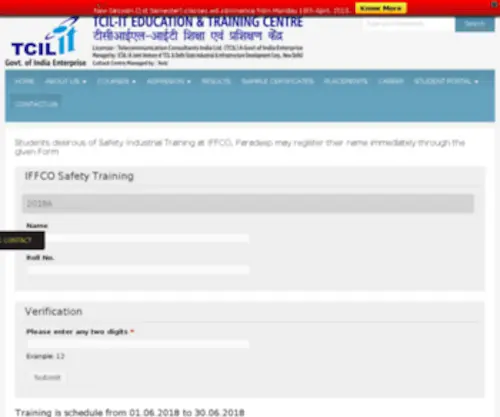 Axiscadcollege.com(TCIL IT Cuttack) Screenshot