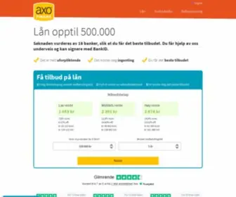 Axofinans.no(Axo Finans: Sammenlign priser på forbrukslån og refinansiering) Screenshot