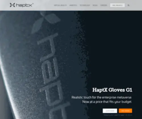 Axonvr.com(HaptX Gloves G1) Screenshot