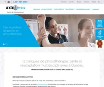 Axophysio.com(11 Cliniques de physiothérapie Axo Physio santé et réadaptation) Screenshot