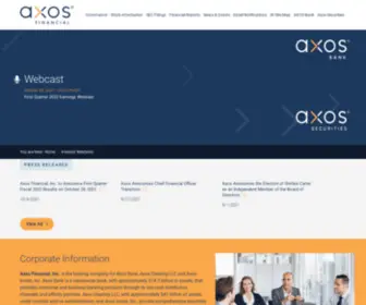Axosfinancial.com(Investor Relations) Screenshot