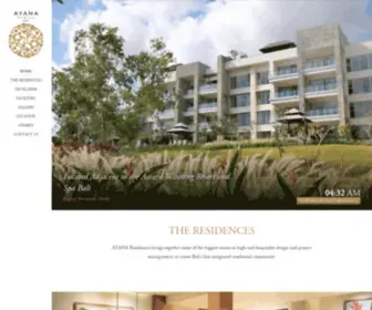 Ayanaresidences.com(AYANA Residences Bali) Screenshot