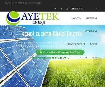 Ayetek.com(AYETEK Enerji) Screenshot