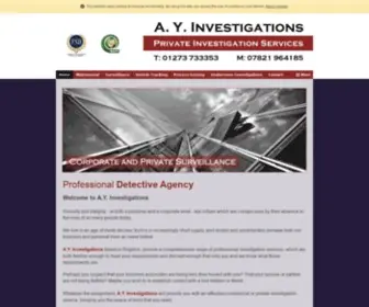 Ayinvestigations.co.uk(Detective agency for southern counties) Screenshot