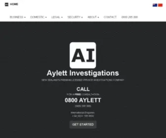 Aylettinvestigations.co.nz(Private Investigators Auckland) Screenshot