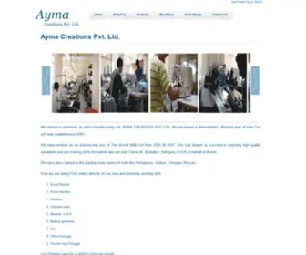 Aymacreations.com(Ayma Creations Pvt) Screenshot