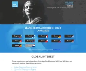 AynrandGlobal.org(In depth information on each of Ayn Rand's works) Screenshot