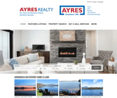 Ayresrealestate.com(Ayres Realty Rob & Jeff Reyell Adirondack Real Estate Saranac Lake and Lake Placid NY Real Estate Call us at) Screenshot