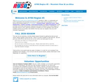 Ayso45.org(AYSO Region 45) Screenshot