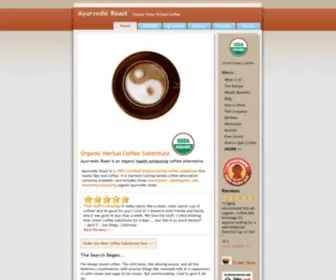 Ayurvedicroast.com(The best tasting organic coffee substitute) Screenshot