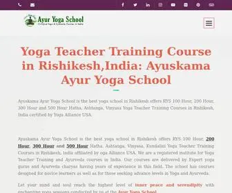 Ayuskamaayuryogaschool.com(Yoga Teacher Training in Rishikesh India) Screenshot