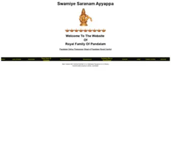 Ayyappa.com(Website Of Royal Family Of Pandalam And Lord Ayyappa Lord Ayyappa and And Royal Family Of Pandalam) Screenshot