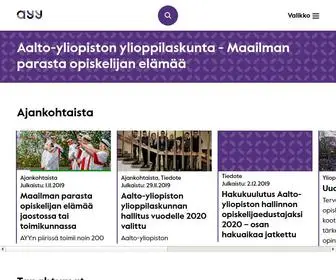 Ayy.fi(Aalto-yliopiston ylioppilaskunta) Screenshot