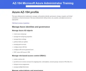 AZ104.com(104 Microsoft Azure Administrator Training) Screenshot