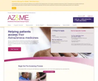 Azandmeapp.com(The AZ&Me Prescription Savings program) Screenshot