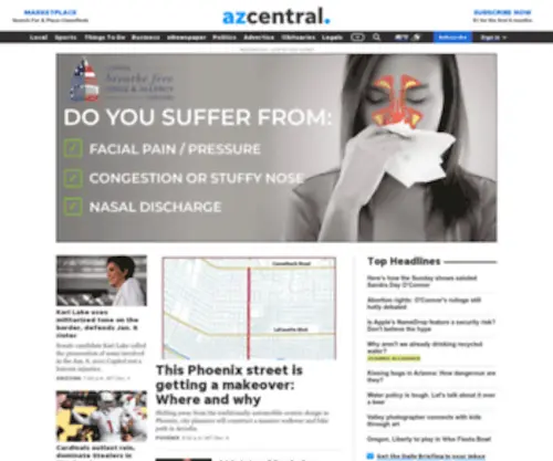 Azcentral.com(And The Arizona Republic) Screenshot