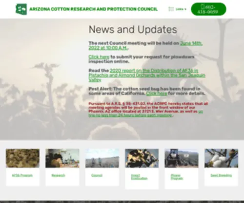 Azcotton.org(Arizona Cotton Research and Protection Council) Screenshot