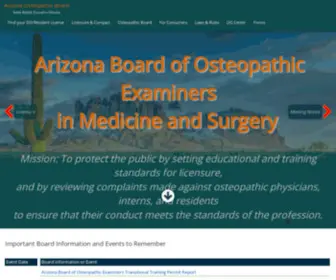 Azdo.gov(Arizona Board of Osteopathic Examiners) Screenshot