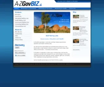 AzgovBiz.com.au(Public Sector Marketing Lists) Screenshot