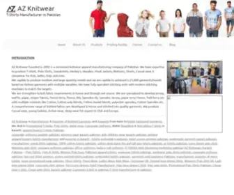 Azknitwear.com(T-Shirts Manufacturer in Pakistan) Screenshot