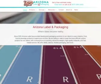 Azlabel.com(Arizona Label & Packaging) Screenshot