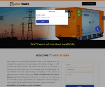 Azmipowerservices.co.in(Generator on Rent in MumbaiGenerator on Hire in Mumbai) Screenshot