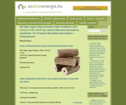 Azolcsoenergia.hu(Az energetikáról) Screenshot