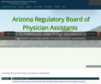 Azpa.gov(AZ Regulatory Board of Physician Assistants) Screenshot