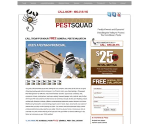 Azpestsquad.com(Arizona Pest Squad) Screenshot