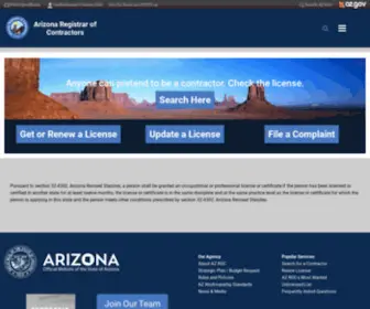 Azroc.gov(Arizona Registrar of Contractors) Screenshot