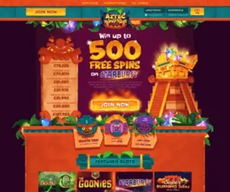 Aztecwins.com(Win Free Spins on Starburst) Screenshot