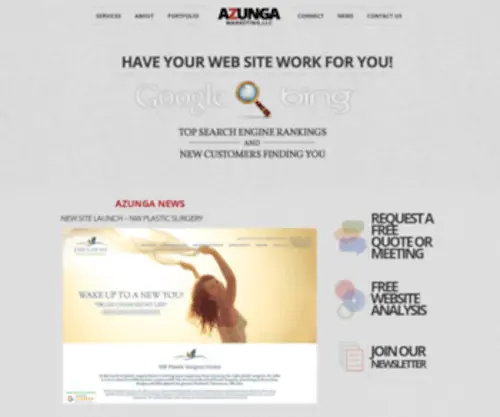 Azunga.com(Portland Web Design) Screenshot
