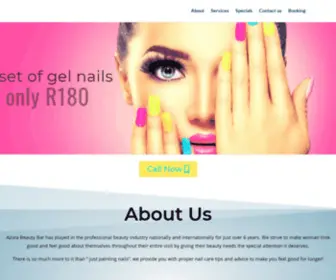 Azurabeautybar.co.za(Beauty Bar) Screenshot