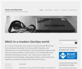 Azureandbeyond.com(My thoughts on Microsoft Azure and cloud technologies) Screenshot