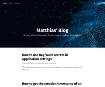 Azureblue.io(Matthias' Blog) Screenshot
