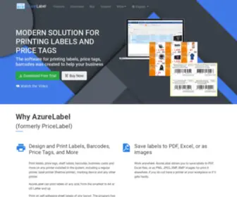 Azurelabel.com(Easy to use and powerful solution for designing and printing labels) Screenshot