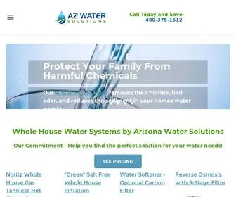 Azwatersolutions.com(Whole House Water Filtration System Phoenix) Screenshot