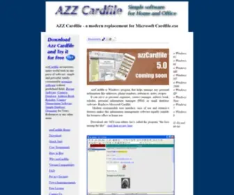 Azzcardfile.com(AZZ Cardfile) Screenshot