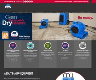B-Air.com(B-Air Blowers, Air Movers & Dehumidifiers) Screenshot