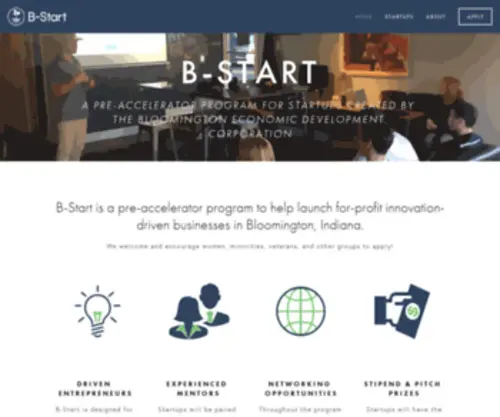 B-Start.com(B-Start is a pre-accelerator program to help launch innovation) Screenshot