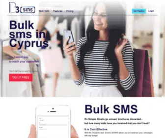 B3SMS.com(B3SMS is a Bulk SMS platform for Cyprus numbers) Screenshot