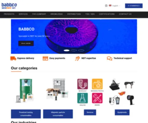 Babbco.fr(Fabricant et Distributeur pour le Contrôle Non Destructif) Screenshot