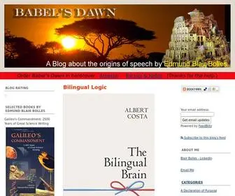 Babelsdawn.com(A blog about the origins of speech) Screenshot